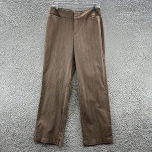 Dockers Pants Women's 8 Short Brown Striped Dress Pants Size 8S